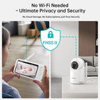 2K Video Baby Monitor, 3000Ft Long Range No Wifi Baby Monitor with 2 Cameras and Audio, 5.5" Split Display, AI Cry Detect, IR Night Vision, 2-Way Audio, 6000Mah